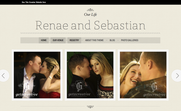 example wedding website